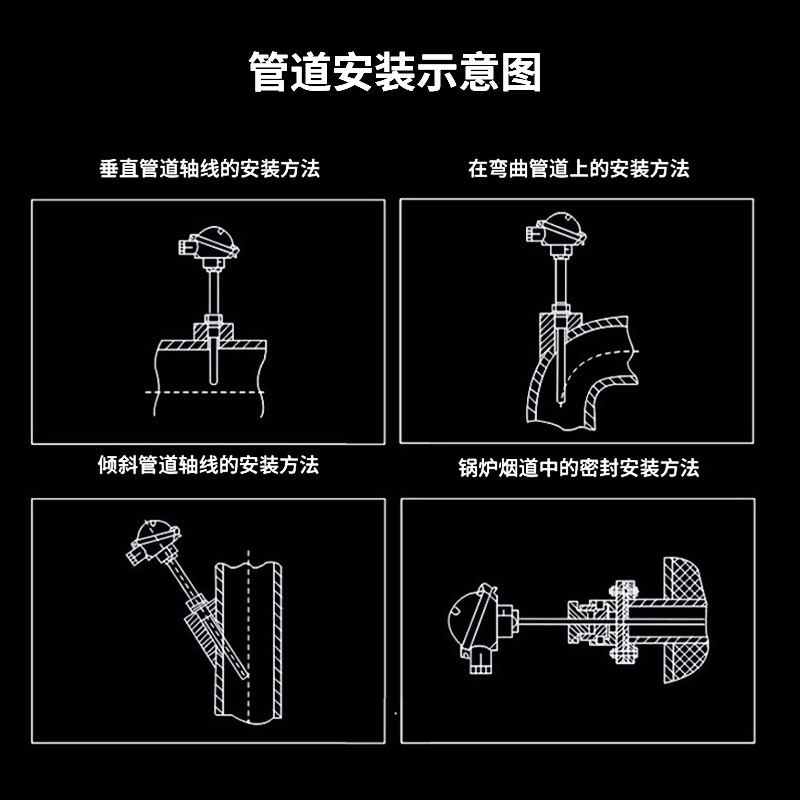 高溫pt100溫度傳感器WZPB-230熱電阻探頭一體化溫度變送器4-20ma